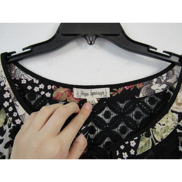 Hope Springs Women's Blouse Top Size XXL Long Sleeve Animal & Floral Print - Picture 2 of 7